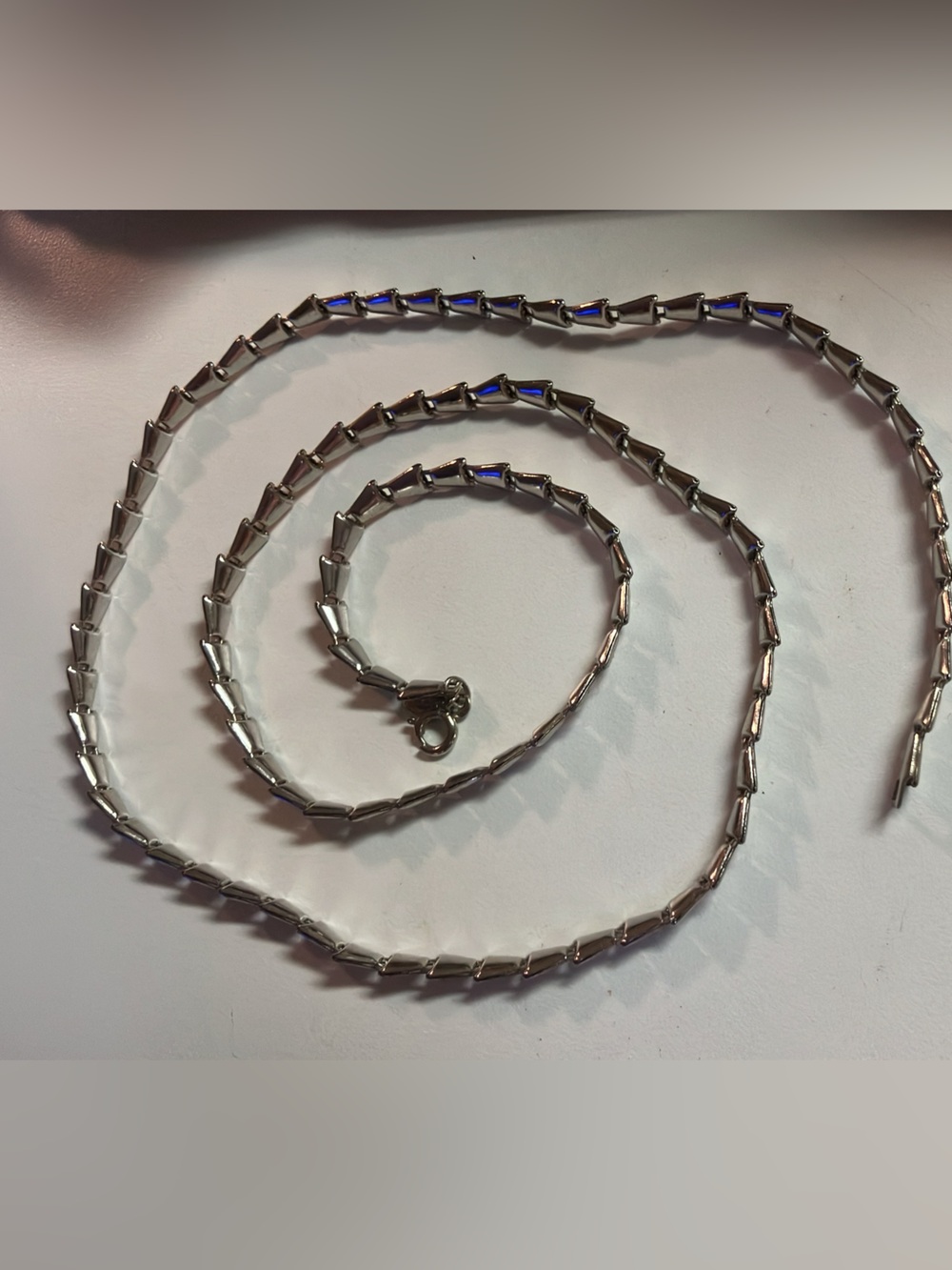 VINTAGE SARAH COVENTRY “SCAMPI”1970’S SILVER TONE MODERNIST GEOMETRIC NECKLACE